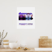 Polygon Mosaic State Map PENNSYLVANIA Poster (Keuken)