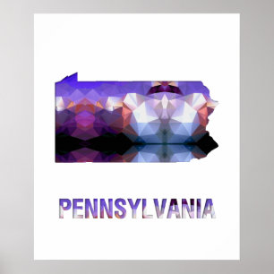 Polygon Mosaic State Map PENNSYLVANIA Poster