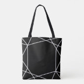 Polygon Silver Grey Zwart-wit Monogram Tote Bag (Achterkant)