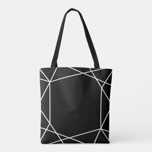 Polygon Silver Grey Zwart-wit Monogram Tote Bag (Achterkant)