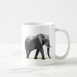 polygon triangle graphic art elephant koffiemok