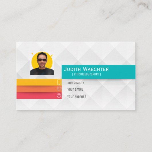 Polygonaal 3D-Visitekaartje standaard, 3,5 x 2,0 i Visitekaartje (Achterkant)