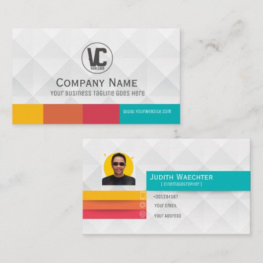 Polygonaal 3D-Visitekaartje standaard, 3,5 x 2,0 i Visitekaartje (Voorkant / Achterkant)