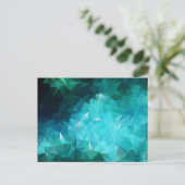 Polygonaal Aquamarine Abstract Briefkaart (Staand voorkant)