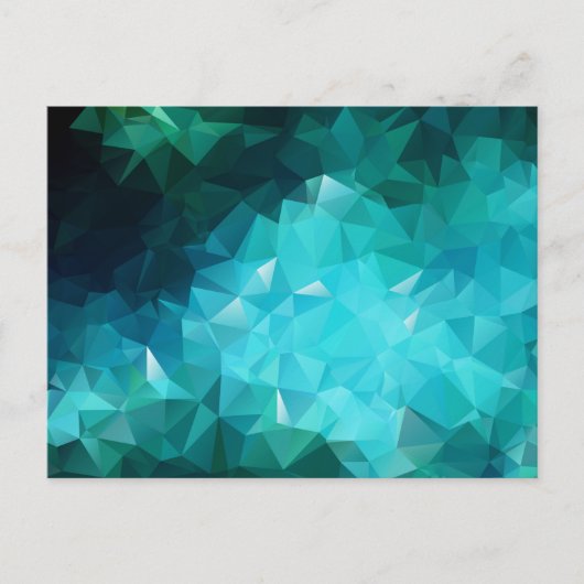 Polygonaal Aquamarine Abstract Briefkaart (Voorkant)