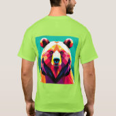 Polygonaal Beer met Abstracte stijl T-shirt (Achterkant)