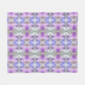 Polygonaal geometrisch violet paars blauw pixel sq fleece deken (Voorkant (Horizontaal))