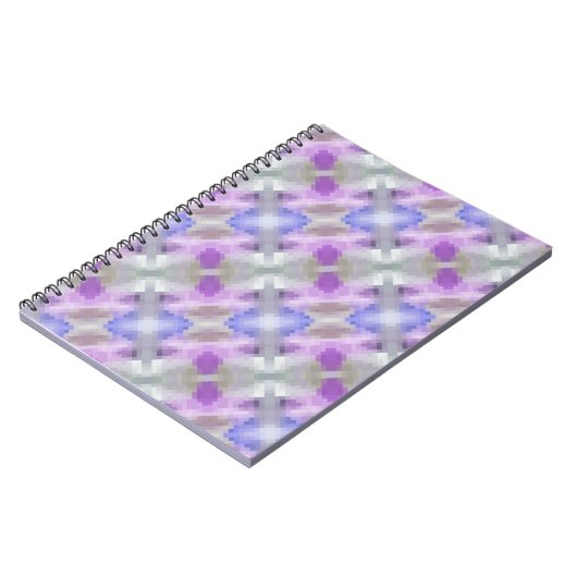 Polygonaal geometrisch violet paars blauw pixel sq notitieboek (Linkerzijde)