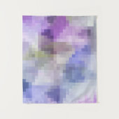 Polygonaal geometrisch violet paars blauw pixel sq wandkleed (Voorkant)