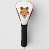 Polygonaal Oranje Fox Head Golfheadcover (Voorkant)