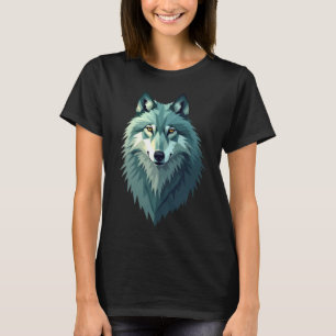 Polygonaal Wolf Design T-Shirt - Modern Geometrisc