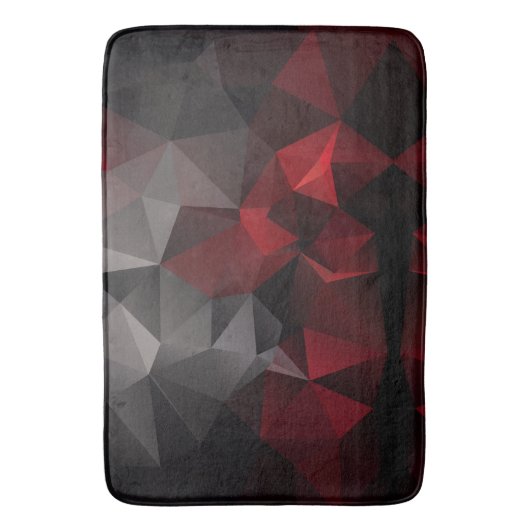 Polygonaal, zwart en rood badmat (Voorkant Verticaal)