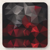 Polygonaal, zwart en rood bier onderzetter (Voorkant)