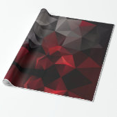 Polygonaal, zwart en rood cadeaupapier (Uitgerold)