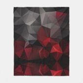 Polygonaal, zwart en rood fleece deken (Voorkant)