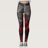 Polygonaal, zwart en rood leggings (Voorkant)