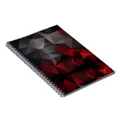Polygonaal, zwart en rood notitieboek (Rechterzijde)