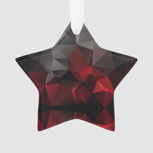 Polygonaal, zwart en rood ornament (voorkant)