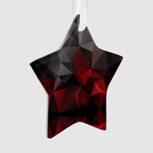 Polygonaal, zwart en rood ornament (voorkant)