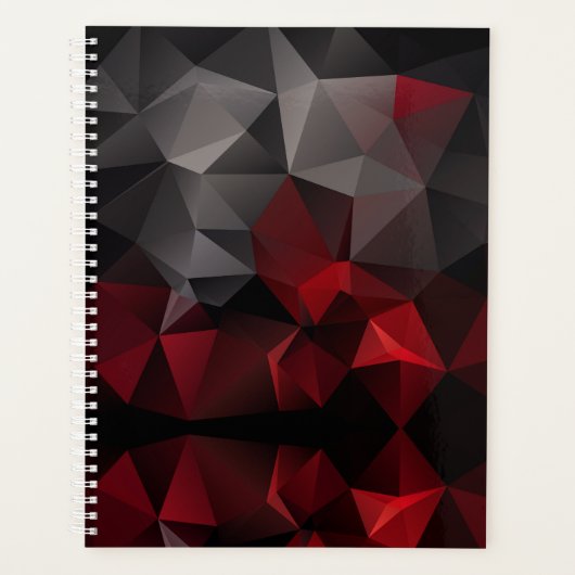 Polygonaal, zwart en rood planner (Voorkant)