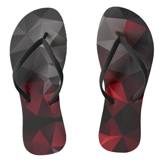 Polygonaal, zwart en rood teenslippers (Voetbed)