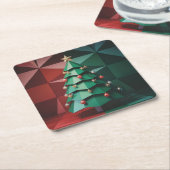  Polygonal Christmas Tree In Room Coaster Set Kartonnen Onderzetters (Schuin)