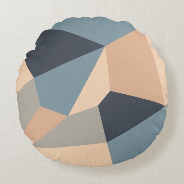 Polygonal variegated seamless pattern. multi-color rond kussen (Voorkant)
