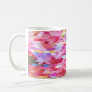 Polygonale digitale, roze abstracte vintage. koffiemok