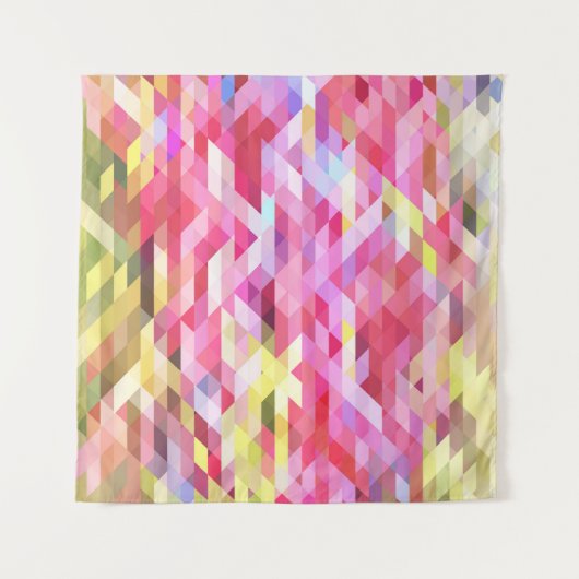 Polygonale digitale, roze abstracte vintage. wandkleed (Voorkant (horizontaal))