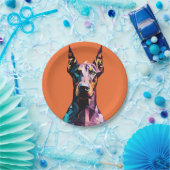 Polygonale Doberman Portret Papieren Bordje (Feest)