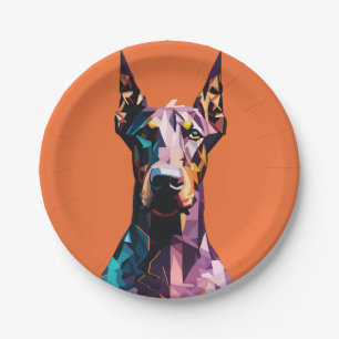 Polygonale Doberman Portret Papieren Bordje