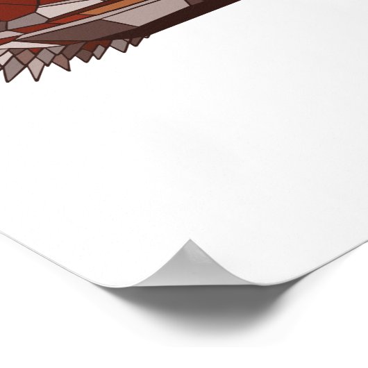 Polygonale draak met beschermhoes poster (Hoek)