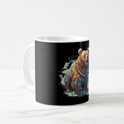 Polygonale Grizzly Beren Mok voor het hele jaar do (Voorkant links)