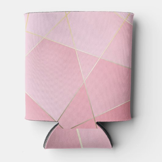 Polygonale luxe: goudroze  ontwerp. blikjeskoeler (Voorkant)