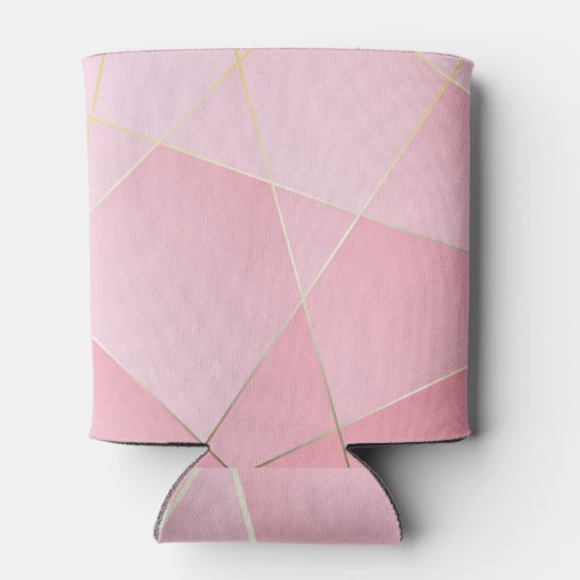 Polygonale luxe: goudroze  ontwerp. blikjeskoeler (Achterkant)