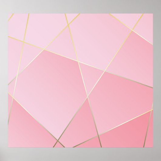 Polygonale luxe: goudroze  ontwerp. poster (Voorkant)