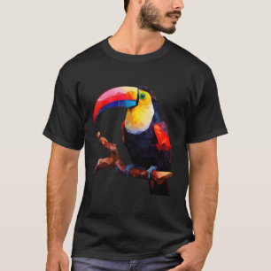 Polygonale toekan zittend op een tak t-shirt