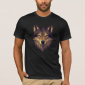 Polygonale Wolf Head Geometrische kunst in Earth T T-shirt (Voorkant)