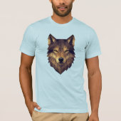 Polygonale Wolf Head Geometrische kunst in Earth T T-shirt (Voorkant)