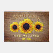 Polygonale zonnebloem, op maat gesneden deurmat (Voorkant)