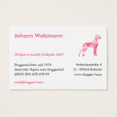 Polygoon Dog Great Dane Roze Visitekaartje (Voorkant)