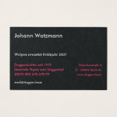 Polygoon Dog Great Dane Roze Visitekaartje (Voorkant)