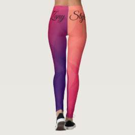 Polygoon Geometrisch Paars Roze Oranje Zany Mode Leggings