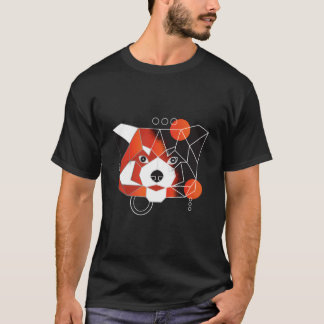 Polygoon Rode Panda Minimaal T-shirt