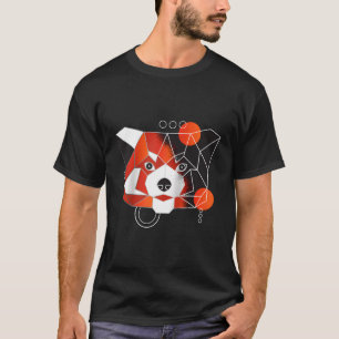 Polygoon rode panda minimale honkbal t-shirt