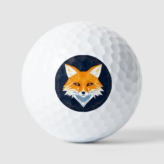 Polygoon Vos Illustratie met Hemel Ornament Golfballen (Voorkant)