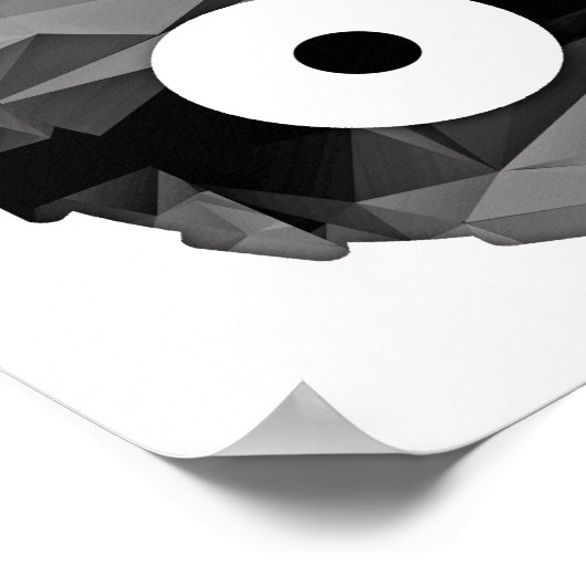 Polygoonmozaïekgroene en gele tractor poster (Hoek)