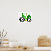 Polygoonmozaïekgroene en gele tractor poster (Keuken)