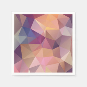 Polygoonroze paarse gele achtergrond servetten