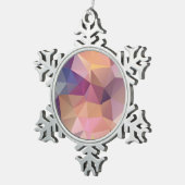 Polygoonroze paarse gele achtergrond tin sneeuwvlok ornament (Rechts)